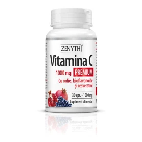 Vitamina C Premium cu rodie, bioflavonoide si resveratrol 1000mg - Zenyth - 60 capsule