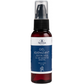 Gel igienizant pentru maini cu ulei de musetel cu 70% Alcool, 50ml, 100ml si 200ml - Trio Verde