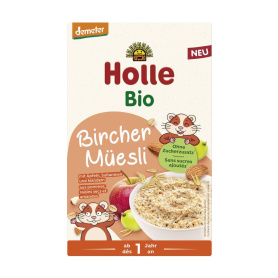 Musli integral Bircher cu mere, stafide si migdale eco-bio, 250 g - Holle