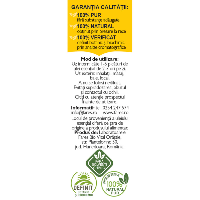 Ulei esential Copaiba 100% pur L92 - Fares
