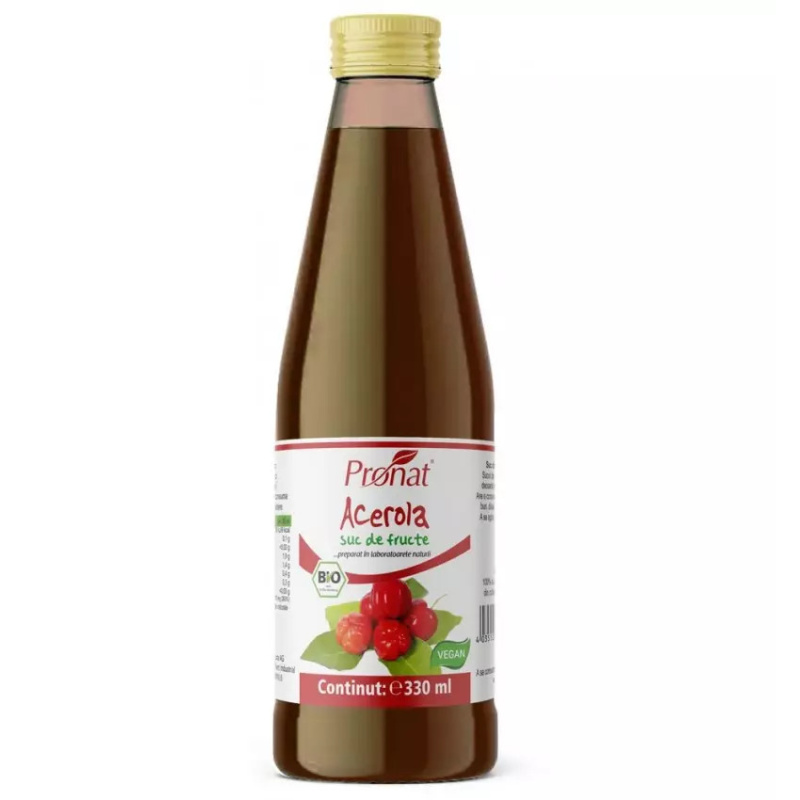 Suc de acerola 100% bio 330ml - Medicura