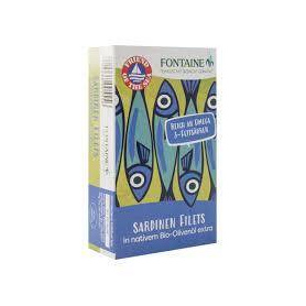File de sardine fara oase in ulei de masline, eco-bio, 120g - Fontaine