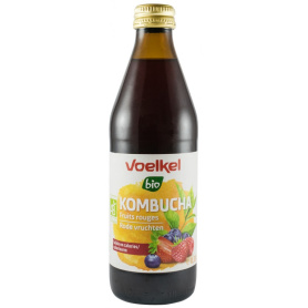 Kombucha cu zmeura si capsuni, 330 ml, Voelkel