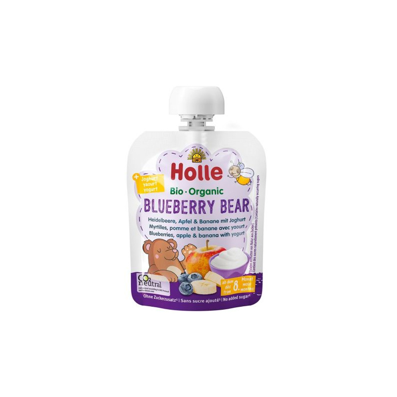 Piure de afine, mere si banana cu iaurt, eco-bio, 85 g - Holle