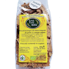 Biscuiti integrali cu seminte de susan negru, eco-bio, 200g - Ecomania