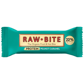 Baton proteic 22% arahide si caramel fara gluten fara zahar adaugat, eco-bio, 45 g - Raw Bite