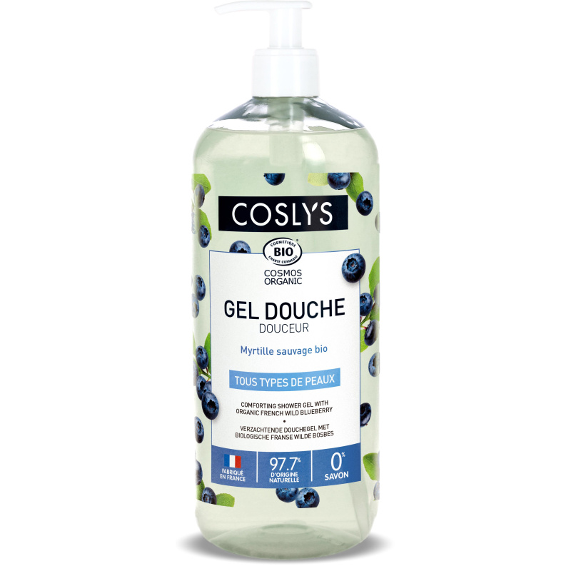Gel de dus reconfortant cu afine salbatice, eco-bio, 1000 ml, Coslys