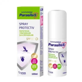 Spray protectiv cu SPF 50 impotriva tantarilor si capuselor, Parasites Santaderm, 100 ml, Viva Pharma