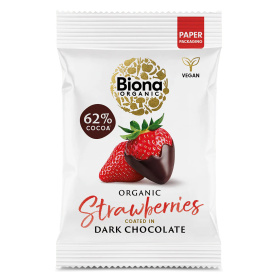 Capsuni invelite in ciocolata neagra, eco-bio, 45 g, Biona