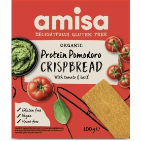 Crispbread cu rosii si busuioc, eco-bio, 100 g, Amisa