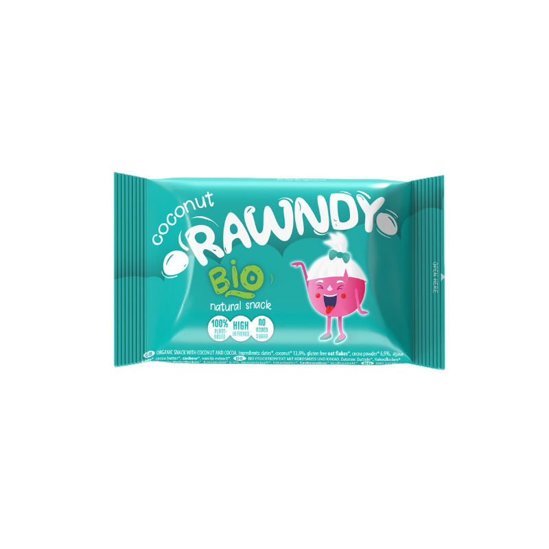 Baton energizant cu nuca de cocos, ECO-BIO, 26 g, Rawndy
