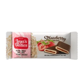 Baton cu capsuni si ciocolata, fara gluten, eco-bio, 82 g, Leya's Oaties