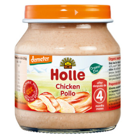 Piure cu carne de pui pentru copii, fara gluten, eco-bio, +5 luni, 190 g, Holle