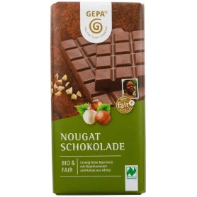Ciocolata cu lapte si nougat, eco-bio, 100 g,  GEPA