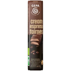 Ciocolata neagra cu crema de lapte si espresso, eco-bio, 37,5 g, Gepa