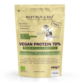 Pudra proteica vegana 70% Probiotic si Prebiotic, eco-bio, 500 g - Republica BIO