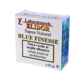 Sapun natural detoxifiant cu nuca verde si argila albastra, Blue Finesse, 90 g - Elidor