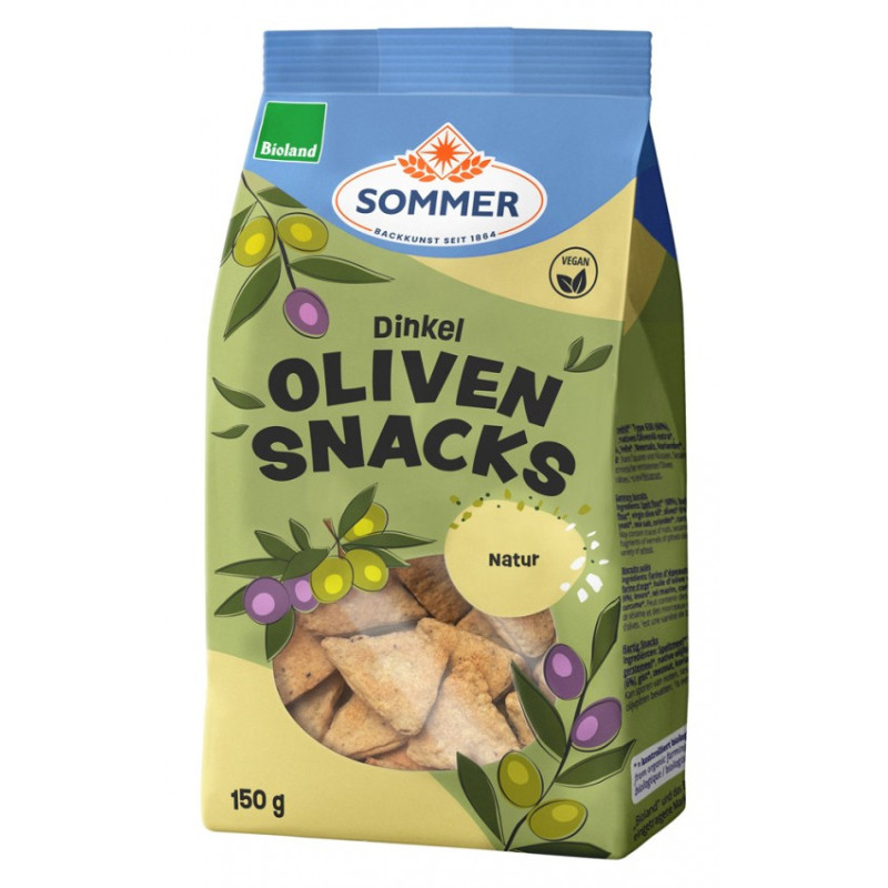 Snack din faina de grau spelta cu masline, eco-bio, 150 g, Sommer