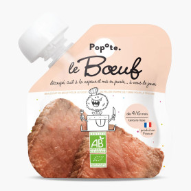 Piure cu 51% carne de vita, + 4/6 luni, eco-bio, 60 g, Popote