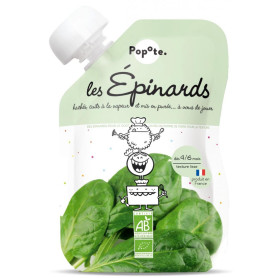 Piure cu 39% spanac, + 4/6 luni, eco-bio, 120 g - Popote