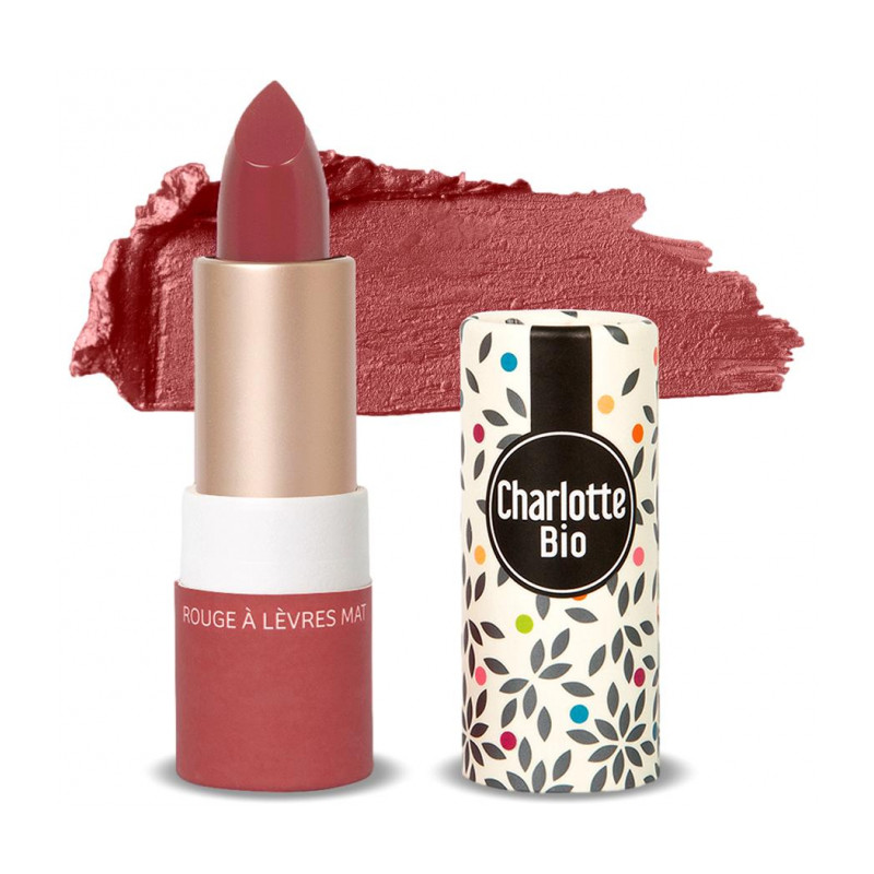 Ruj mat Rouge Rose, cu unt shea, ulei ricin si unt jojoba, 3.5 g - Charlotte Bio