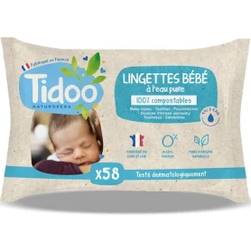 Servetele umede cu apa pura, eco-bio, 58 bucati, Tidoo