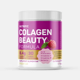 Colagen Beauty formula, cu aroma de Zmeura, 300 g, Nutrific