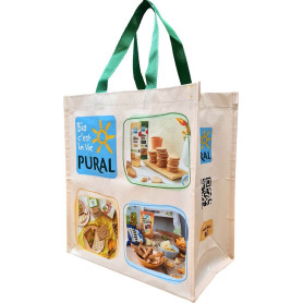 Sacosa mare pentru cumparaturi reutilizabila din PET, material gros, 36x33x20cm - Pural