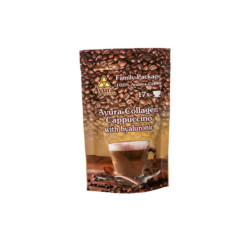 Cafea cu Colagen si Acid Hialuroinic Instant Coffee Mix Family, 250 g, Ayura Herbal,