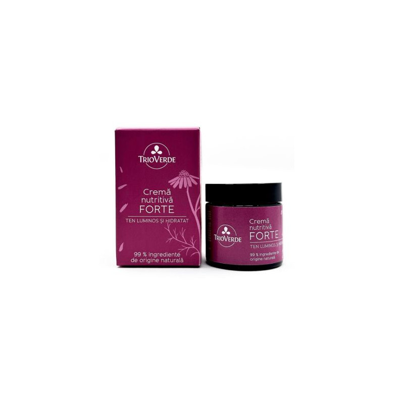 Crema Nutritiva Forte, cu Musetel si Palmarosa, ten luminos hidratat, 60 ml, eco-bio - Trio Verde