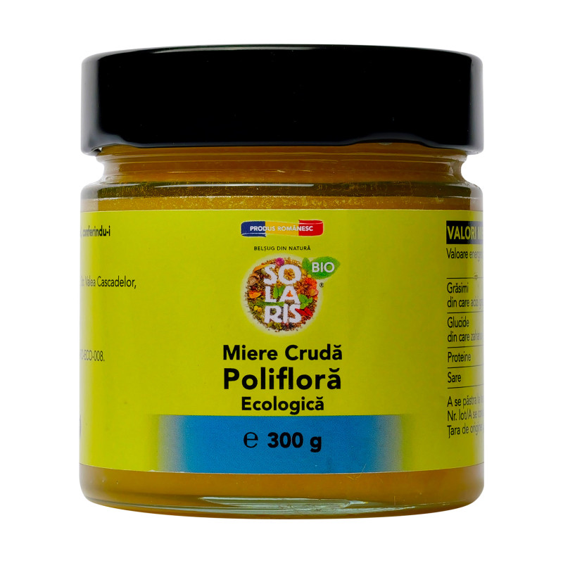 Miere cruda poliflora, eco-bio 300g - Solaris