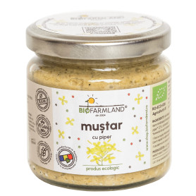 Mustar raw cu Piper, eco-bio 195g - Biofarmland