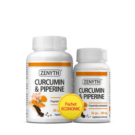 Curcumin & Piperine 500mg capsule vegetale 60 + 30 cps - Zenyth Pharmaceuticals