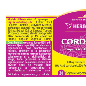 Cordyceps 10/30/1 capsule vegetale 30 cps - Herbagetica