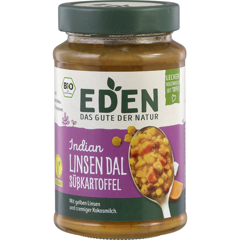 Linte Dal in stil Indian cu cartof dulce, eco-bio, 400 g - Eden
