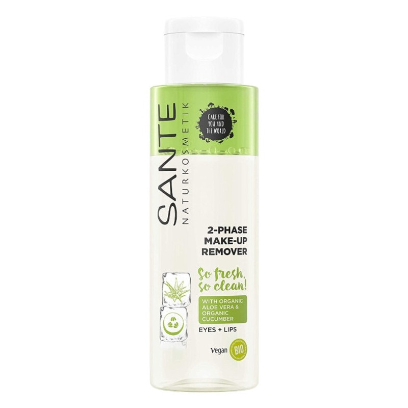 Demachiant bifazic pentru ochi si buze cu aloe vera si castravete, 150 ml, Sante