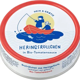 Rondele de hering in sos de rosii, eco-bio, 200 g, Hein Graetje