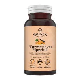 Turmeric cu Piperina, 600 mg, 60 capsule vegetale - Faunus Plant