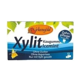Guma de mestecat cu xilitol, menta si eucalipt, 17 g - Birkengold