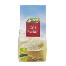 Fulgi integrali de orez, fara gluten, eco-bio, 250,g - Dennree