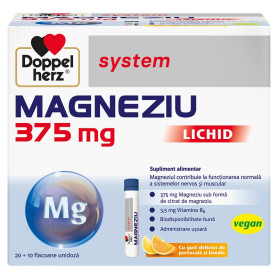 Magneziu lichid 375mg + Vitamina B6, 30 flacoane - Doppelherz