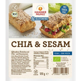 Chifle cu seminte de in si floarea soarelui, fara gluten, eco-bio, 120 g - Hammermuhle