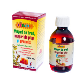 Sirop din muguri de brad, muguri de plop si propolis, 200 ml - Elidor