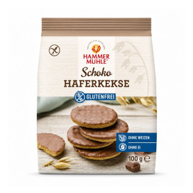 Biscuiti de ovaz cu glazura de ciocolata,  fara gluten, 100 g - Hammer Muhle