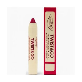 Ruj creion retractabil Twist & Go Rosa Indiano 504, eco-bio, 2,9 g - PuroBIO Cosmetics