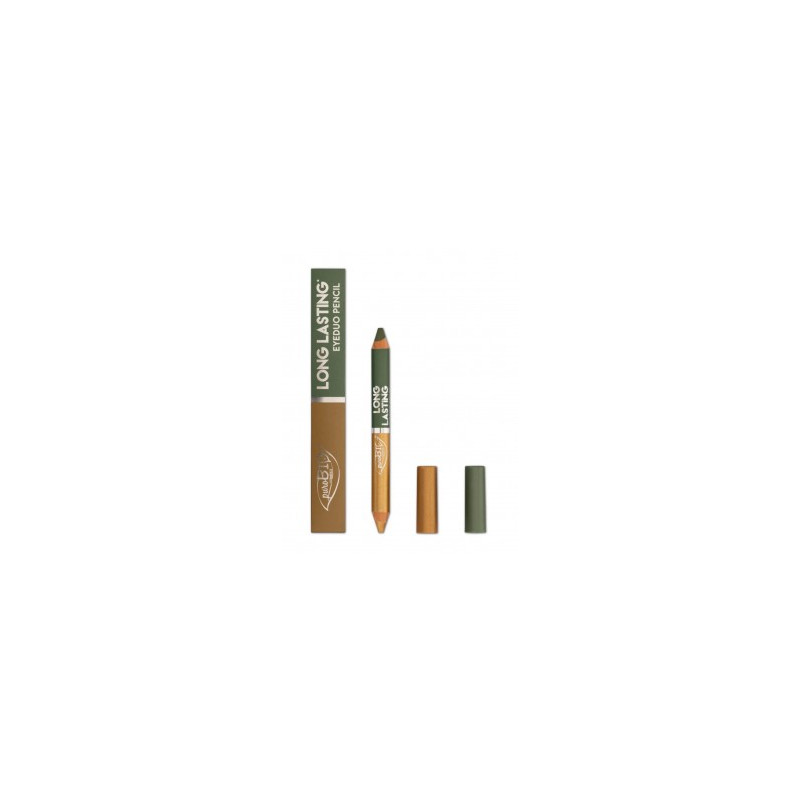 Creion fard de ochi EyeDUO, 102 L Verde Muschi-Auriu, Long Lasting - PuroBIO
