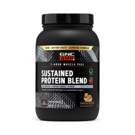 AMP Sustained Protein Blend, Amestec Proteic Din 4 Surse Pentru Suport Muscular, Cu Aroma De Pufuleti Cu Unt De Arahide, 899.6 g