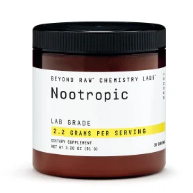 Beyond Raw Chemistry Labs Nootropic pulbere, sustine sanatatea creierului si imbunatatirea concentrarii mentale, 90 g - GNC