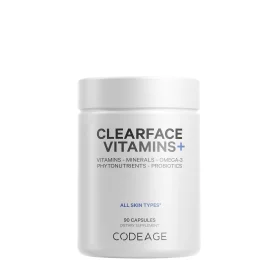 Codeage Clearface Vitamins+, Complex De Multivitamine Si Plante Pentru Piele Si Sanatate Generala Pentru Adolescenti, 90 capsule