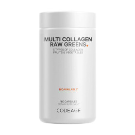 Codeage Hydrolyzed Multi Collagen Peptides Raw Greens With 21 Fruits & Veggies, Peptide De Colagen Hidrolizat si 21 Superaliment